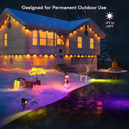 Outdoor Reading Light with Decorative Lights, Outdoor String Lights, Smart RGB App Controlled Outdoor Light Strip with 30 LED Lights, LED Lights, Suitable for Parties, Daily Use, Halloween, Christmas, Garden Eaves Light Strip