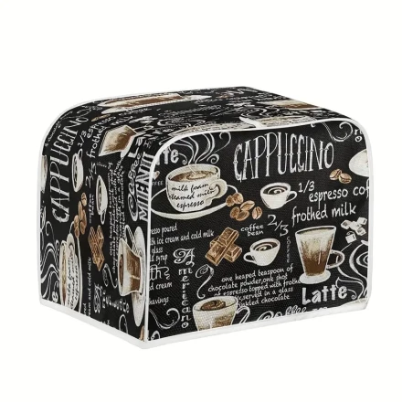 Coffee Pattern 2 Slice Toaster Cover - Bread Toaster Oven Dust Proof Cover - Kitchen Small Appliance Cover - Broiler Appliance Organizer Bag - Anti Fingerprint Protection - Best Gifts For Women