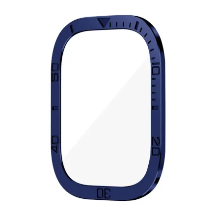 Metal Watch Ultra 49mm Frame Protector Cover with Time Markings, Tempered Glass Screen Protector, Compatible with i Watch Series, Durable Protective Case Accessory