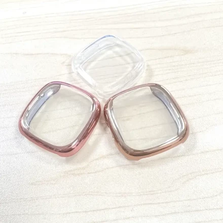 3packs Vacuum Electroplating Process TPU Material Soft Shell Full Protection Case For Fitbit Versa2 Versa3 Versa4