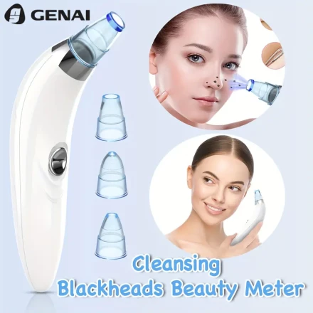 GENAI Portable Blackhead Remover with 4 Probes – Gentle Facial Pore Cleaner for Men & Women, Safe Blackhead Cleansing Without Squeezing Pain, Battery-Powered Beauty Device, GENAI