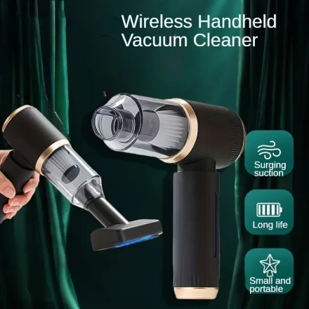 1 set of wireless electric vacuum cleaner, powerful suction, super battery, long life, small and portable, blow and suck one, suck and sweep all kinds of debris, with the kit is suitable for car/bedroom/living room lights in many places