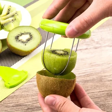 1pc Kiwi Slicer and Core Remover, Manual Fruit Prep Gadget, No Battery Needed, Ideal for Restaurants, Supermarkets, Food Trucks