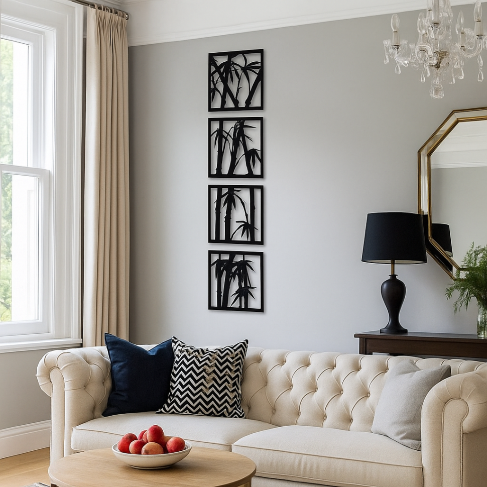 Bamboo Wall Art (3 Paintings)