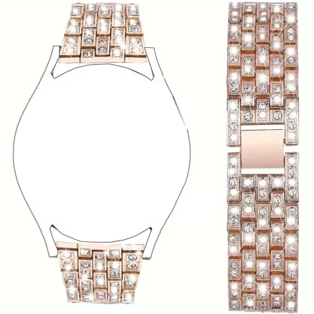20mm 22mm Strap For Samsung Galaxy Watch 3 Active 2 Gear S2/3 40mm 44mm Classic 43mm 47mm Band 46mm Amazfit GTR Garmin Ticwatch Fossil Watchstrap Metal Rhinestones Design Watchband Stylish 2024 New Model