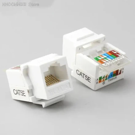 2pcs RJ45 CAT5e Ethernet Network Keystone Jack Clip Module Wall Plug Connector