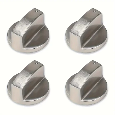 1pcs Gas Hob Knobs, Silvery Cooker Hob Knobs, Metal Universal 6mm Stove Cooker Control Switch Knob, Switch Dial For Kitchen Models Silvery Adaptors Oven, Cooking Surface Gas Stove Oven Cooktop Buttons