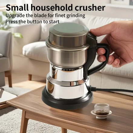220 European Standard Electric Grinder, Household Multifunctional Powder Grinder, Grain and Medicinal Powder Grinder, Ultrafine Coffee Bean Grinder, Household Small Pulverizer, Suitable for Bean Spices, Nuts, Grain Grinder, Electric Coffee Bean Grinder, D