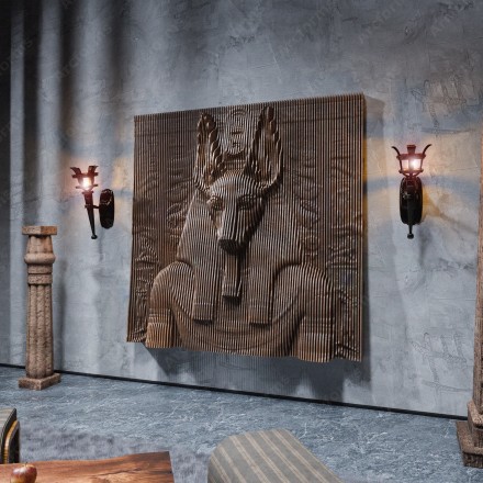 Anubis Wavy Wooden Decor