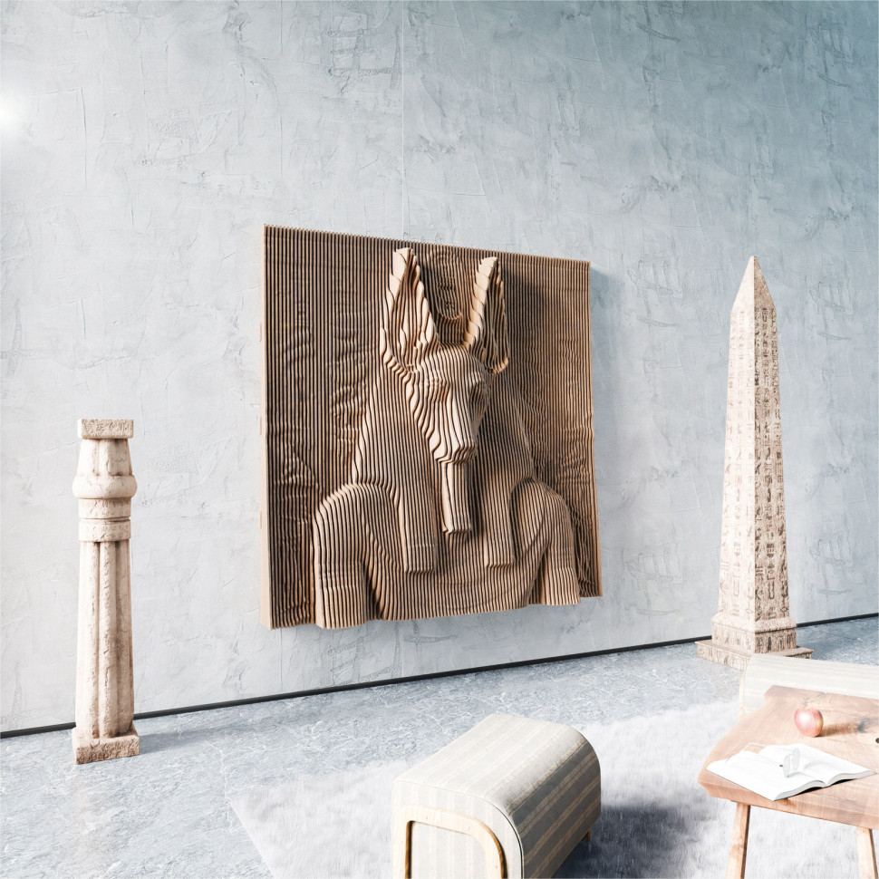 Anubis Wavy Wooden Decor