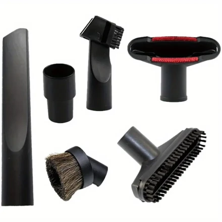 6pcs Vacuum Attachments Accessories Cleaning Kit Brush Nozzle Crevice Tool For 1 2.54/10.16 Cm & 1 7.62/20.32 Cm Standard Hose