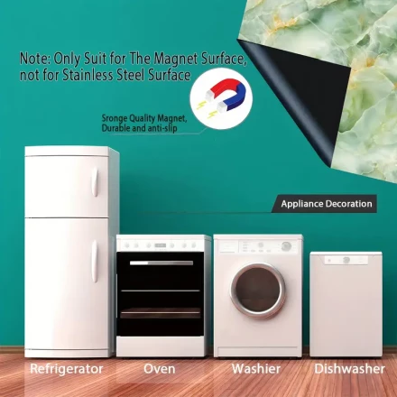 Dishwasher Cover Magnet Decor, Large Polishing Metal Dishwasher Front Door Decoration, Kitchen Dishwasher Decal, Refrigerator Panel, Magnetic Dishwasher Sticker, Material: PVC