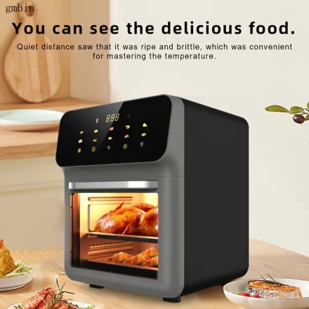 1pc Gmbin Electric Air Fryer Oven, 9L Large Capacity, 1350W Power, ABS Material, 220-240V European Standard Plug, Intelligent Multifunctional Fryer with Visible Cooking Window, No Deep Frying Required