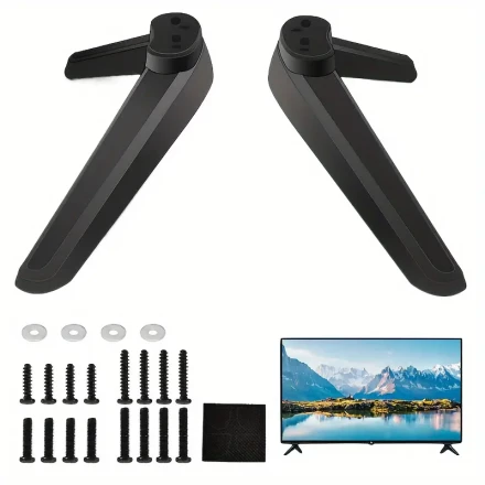 Universal TV Stand, TV Base, TV Stand With Screw Kit, Desktop TV Stand Base Replacement Legs, Suitable For 27, 28, 29, 30, 32, 37, 40, 139.7 Cm Smart TVs, Black