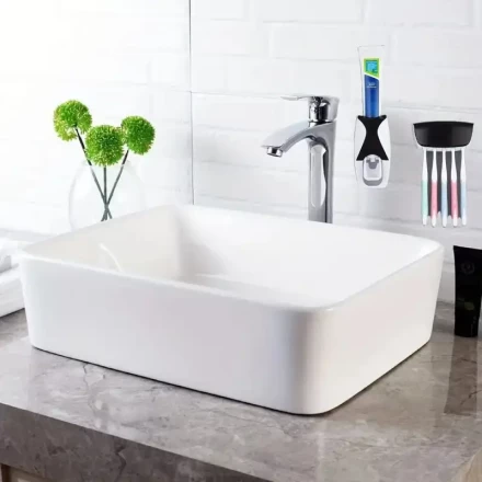 Toothbrush Accessories Set, Automatic Toothpaste Dispenser, Wall-mounted Toothpaste Dispenser and Toothbrush Holder, Can Hold 5 Toothbrushes, No Power Required, Suitable for Balcony, Bathroom and Toilet