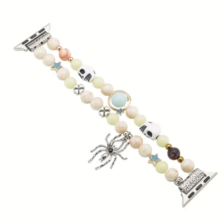Beading Halloween Luminous Spider Suitable for iwatchs10 Strap New s9 Apple Watch s8 Textured Glass Fiber Suitable for apple watch7/se/6/5/4 Sports Breathable 38/40/41/42/44/45/46/49mm High-end Glass Fiber Men and Women High-end Niche