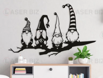 Wall Art with Gnomes on a Branch