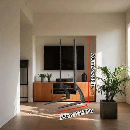 1pc TV Floor Stand, Premium Stainless Steel, with Smooth Tilt Function, Heavy-duty Metal Construction, for Reducing Glare and Enhancing Visual Enjoyment