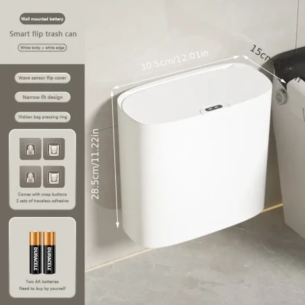 One-pack 14.01 L large-capacity household smart trash can with deodorizing function, multi-purpose (automatic kick sensing, knee sensing) and intelligent silent (open and close design), suitable for kitchen, bedroom, office, gap bathroom, hotel, living ro