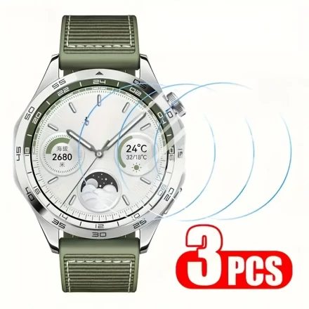 3pcs Tempered Glass Screen Protector for Huawei Watch GT 5/GT 5 Pro, 9H Hardness, Anti-Scratch HD Clear Film, Compatible with 41/42/46mm Models