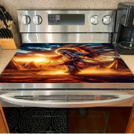 1pc Phoenix Gas Stove Protector - Resistant to high temperature and scratches, stylish art design, easy to clean, bring a symbol of rebirth and hope to your kitchen