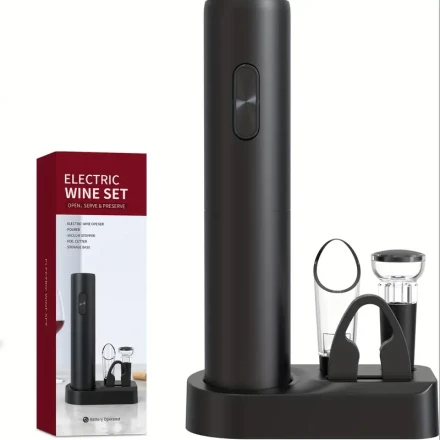 Automatic Electric Wine Opener Set with Foil Cutter - Perfect for Parties and Wine Lovers - Kitchen Accessories Gift