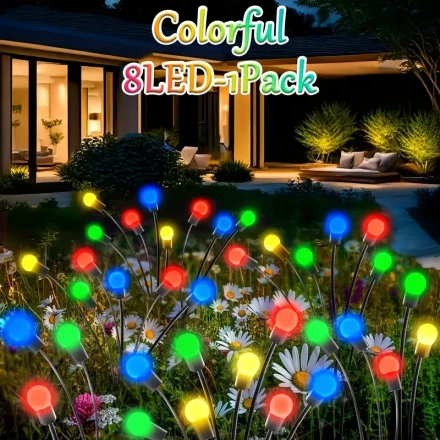 8 Flashing Modes Solar Garden Lights, Solar Firefly Lights with Wind-Swaying Effect, for Outdoor Use, Perfect for Valentine'S Day, Courtyards, and Party Decorations