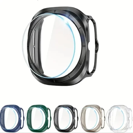 5-Pack Hard PC Smartwatch Cases Compatible with Samsung 7 Ultra 47mm, Water-Resistant with Built-In Screen Protector, Lightweight, Anti-Scratch, and Sensitive Touch