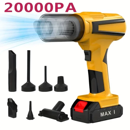 Compact Size| High-Power 20000Pa Brushless Motor Wireless Vacuum Cleaner, 4-in-1 Portable Handheld Dust Collector with Multiple Nozzle Attachments - Ideal for Car Interiors, Home, and Office Cleaning, USB Rechargeable, Car Interior Cleaner|Versatile Vacuu
