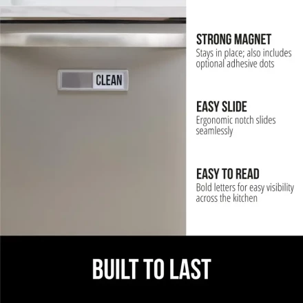 Dishwasher Magnet Clean Dirty Sign, Strong Magnet Non-Scratch Clean Dirty Magnet for Dishwasher, Easy to Read & Slide, Kitchen Decor