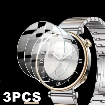 3-Pack Tempered Glass Screen Protector for Huawei Watch GT5/5 Pro/4/3 Pro, 9H Hardness, 41mm/46mm, Scratch-Resistant, Easy Installation