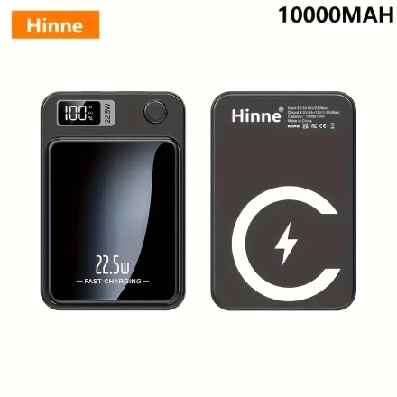 5000/10000mAh Magnetic Wireless PD18W Super Fast Charging Power Bank, LED Power Display, Mini Compact And Portable, Suitable For IPhone/Samsung/Android Electronic Devices, Outdoor Portable Power Battery Pack, Holiday Gift