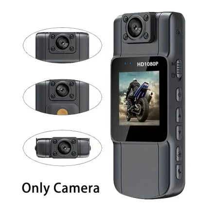 1pc 1080P HD Body Camera with 180° Wide-Angle Lens, IR Night Vision, USB Rechargeable, Portable Video DVR, Optional Memory Card, for Surveillance and Security