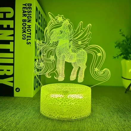 YETHKE 3D Unicorn Nightlight with Remote Control - Color-Changing LED, USB Powered, Magical Desk Decor, Ideal for Birthday and Holiday Gifts, Unicorn Room Decor