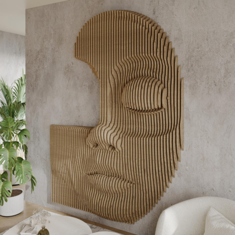 Wavy Pattern — Female Face