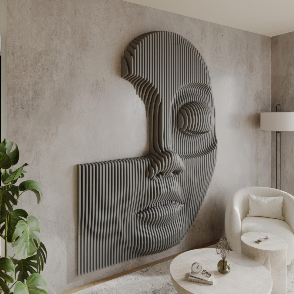 Wavy Pattern — Female Face