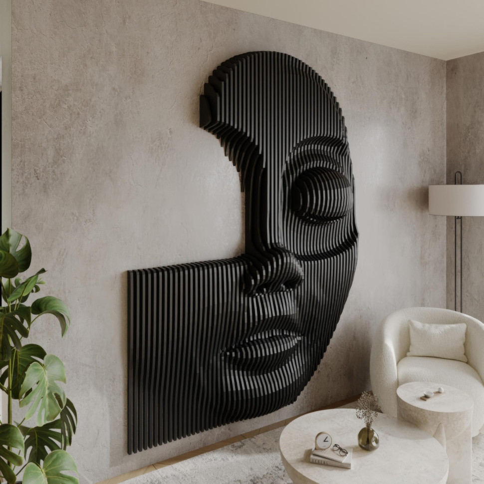 Wavy Pattern — Female Face