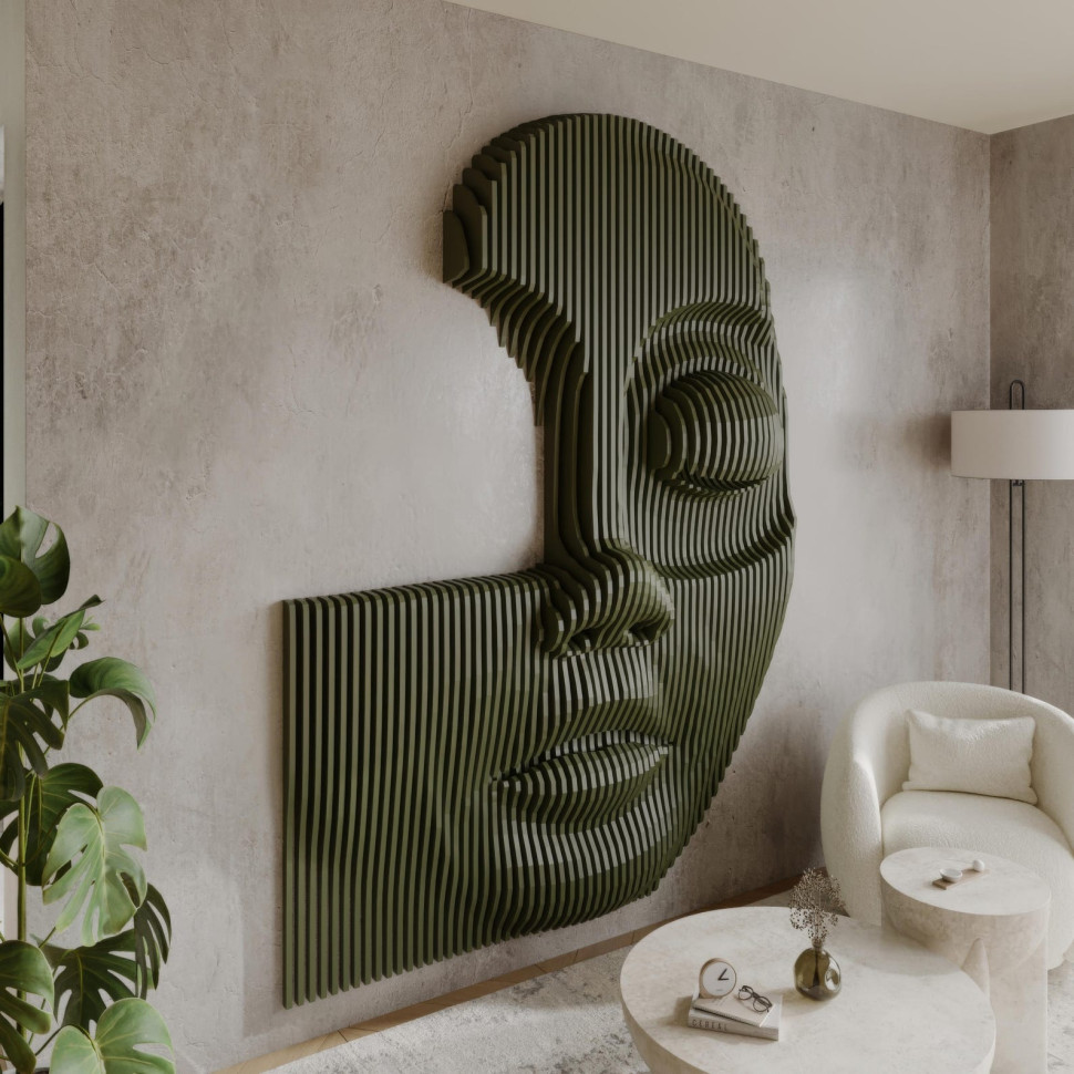 Wavy Pattern — Female Face