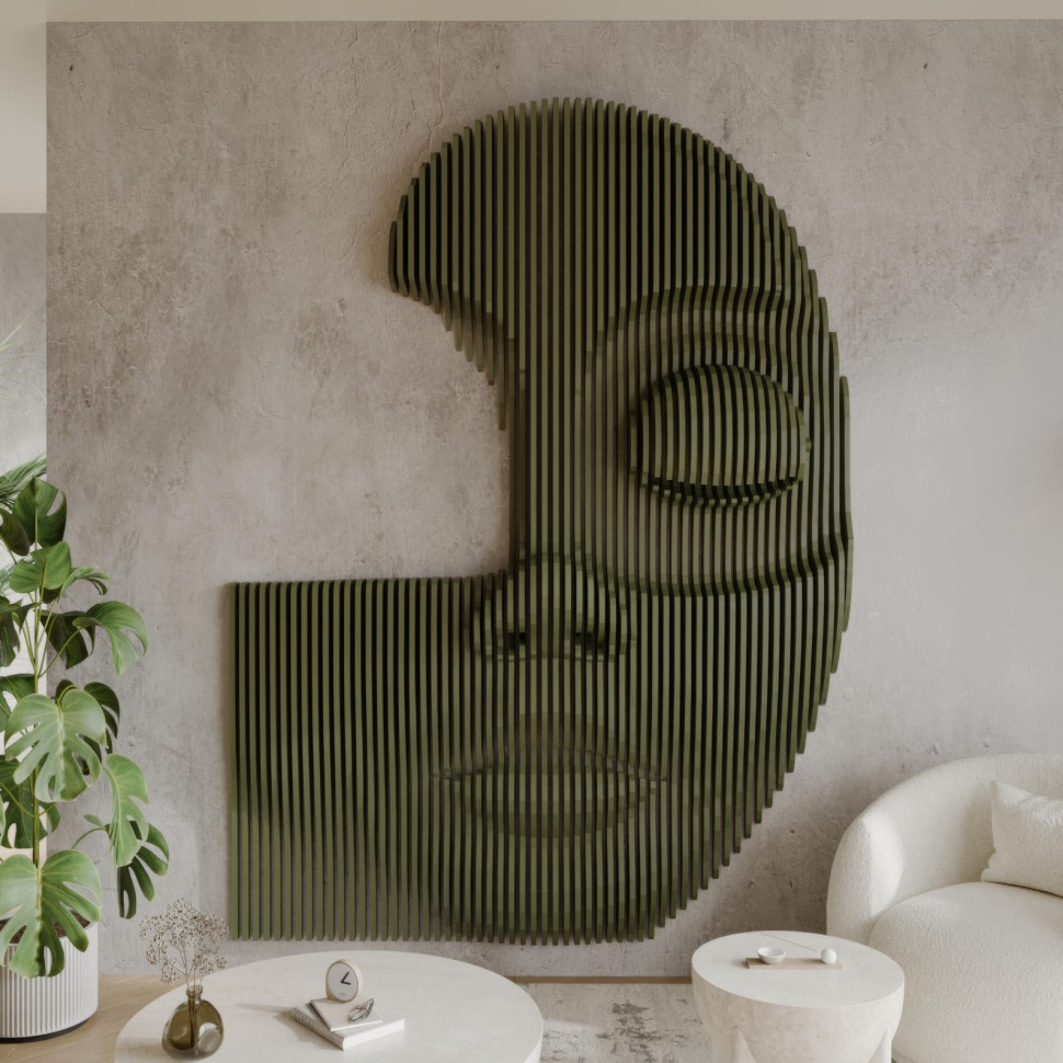 Wavy Pattern — Female Face