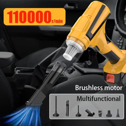 Compact 3-in-1 Cordless Handheld Vacuum Cleaner Kit - High Power 20,000PA Suction, Brushless Motor, with Removable Battery & Accessories - Ideal for Car Interiors & Home Use, USB Charging, Cordless Vacuum Cleaner