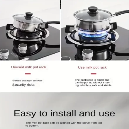 1pc Non Slip Gas Stove Rack, Gas Stove Auxiliary Pot Rack, Heat Resistant Pot Rack - Very Suitable For Kitchen Stoves, Stove Racks, Milk Pot Racks, Stove Racks, And Milk Pot Racks. Gas Stove Accessories - Protect Your Cooking Utensils From Burning