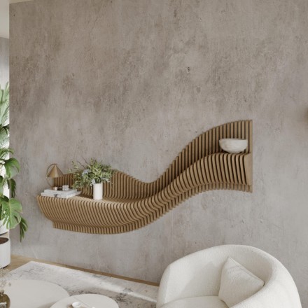 Stylish wooden shelf