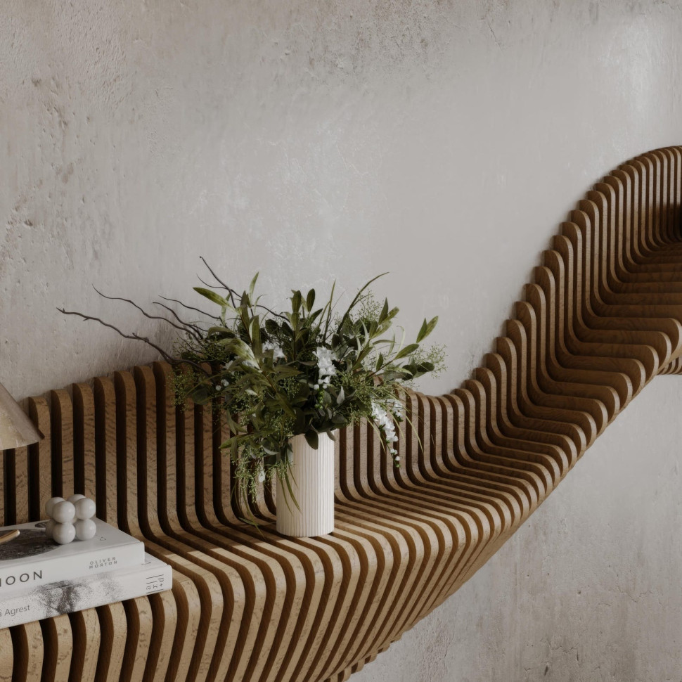 Stylish wooden shelf