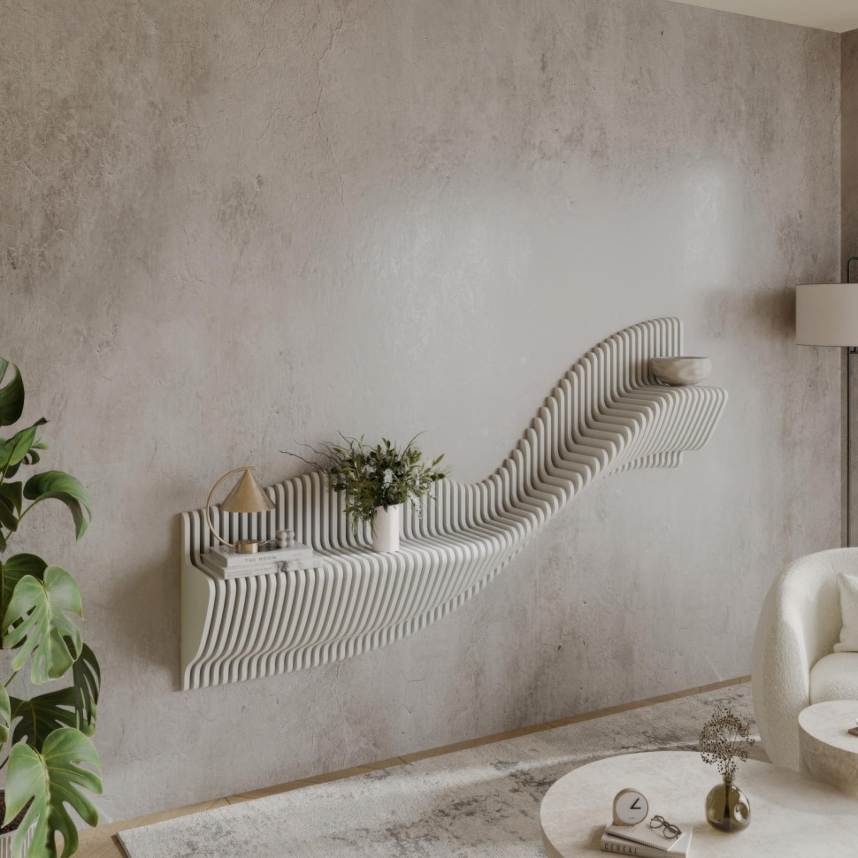 Stylish wooden shelf