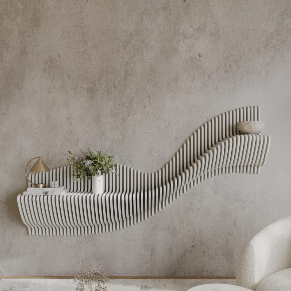 Stylish wooden shelf