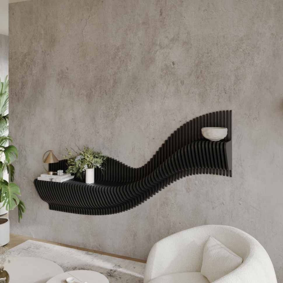 Stylish wooden shelf