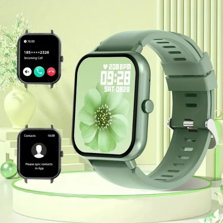 1pc GWENLAND Smart Watch for Women and Men, 4.65cm HD TFT Screen, Water Resistant, Wireless Calling, 100+ Sports Modes, Alexa Compatible, USB Charging, Rechargeable Lithium Polymer Battery, Silicone Strap - for Android & iOS, Wireless Calling Wristband|St