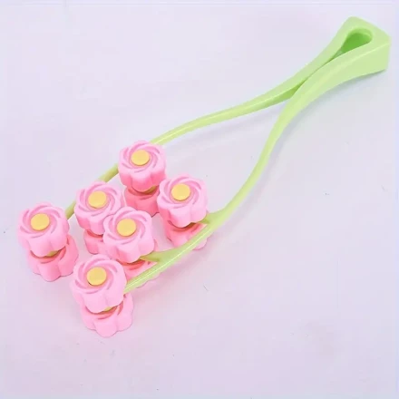 1pc Flower-Shaped Facial Massage Roller, V-Line Face Tightening Firming Tool, Uncharged Manual Operation, No Battery Required, Face Massager Tool