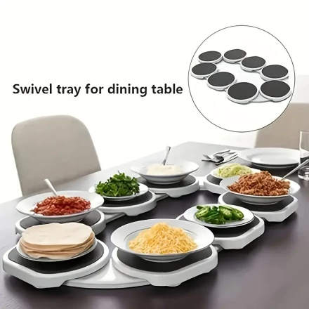 16pcs Expandable Lazy Susan Turntable, 360° Rotating Adjustable Multi-Layer Plastic for Kitchen and Dining, Ideal for Rectangular and Oval Tables