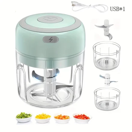 250ml Food Processor, Electric Mini Garlic Chopper USB Meat Grinder Garlic Masher Machine, Durable Crushed Ginger Vegetable Crusher Kitchenware